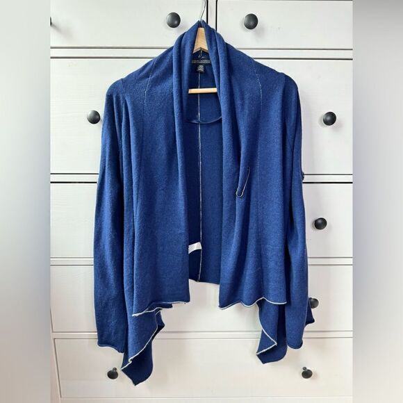 Banana Republic cashmere blend XS/S Blue Cardigan Shrug Luxury Wool Roll Sleeves - Picture 1 of 17